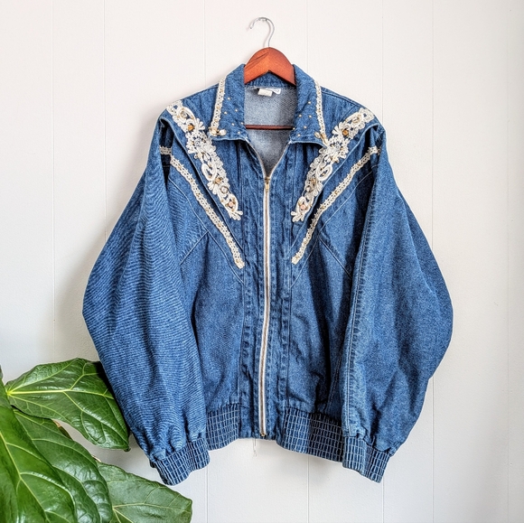 Pado California Jackets & Blazers - 80s Pado Western Embellished Denim Jacket